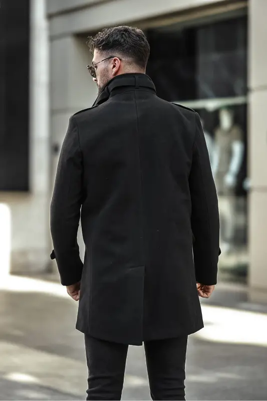 Men's slim fit long cashmere coat - 5