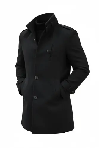 Men's slim fit long cashmere coat - 7