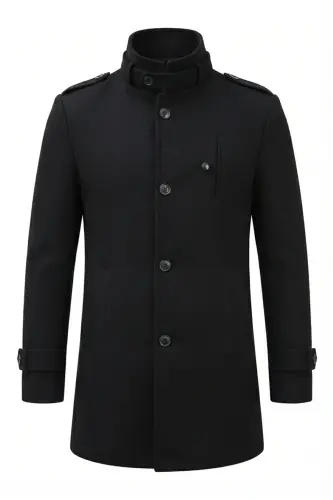 Men's slim fit long cashmere coat - 8