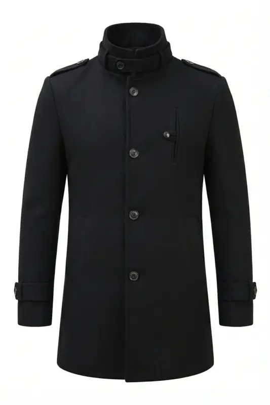 Men's slim fit long cashmere coat - 8