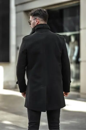 Men's slim fit long cashmere coat - 9