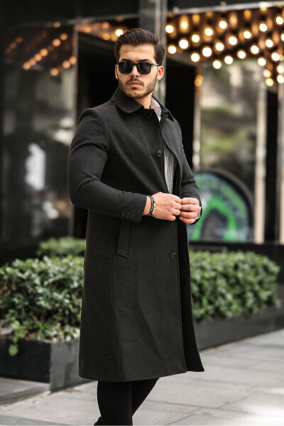 Men's slim fit long cashmere coat - 3