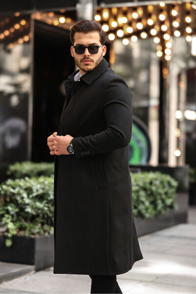 Men's slim fit long cashmere coat - 2