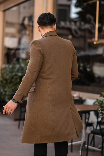 Men's Slim-Fit Long Wool Cashmere Coat - 12