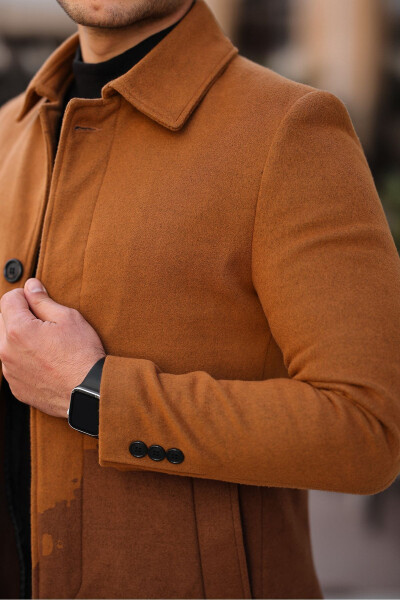 Men's Slim Fit Long Wool Coat - GM GIYIMARKET (1)