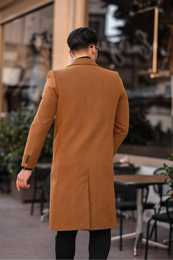 Men's Slim Fit Long Wool Coat - 10