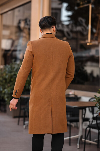 Men's Slim Fit Long Wool Coat - 5