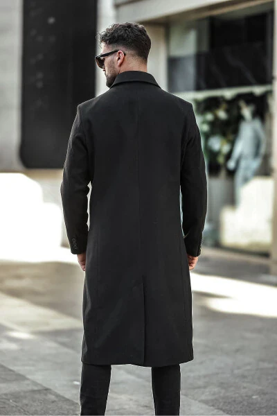 Men's slim fit long wool coat - 4