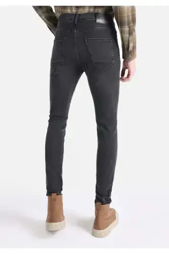 Men's slim fit, low rise, navy blue, super slim fit trousers. - COLIN’S (1)