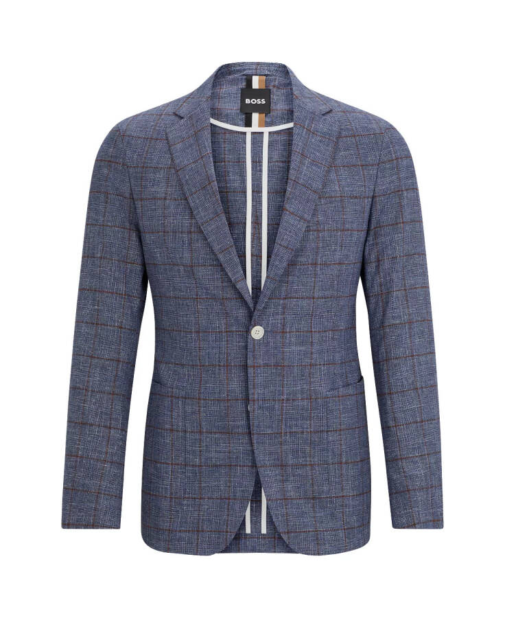 Men's Slim-Fit Micro-Patterned Jacket Open Blue - 2