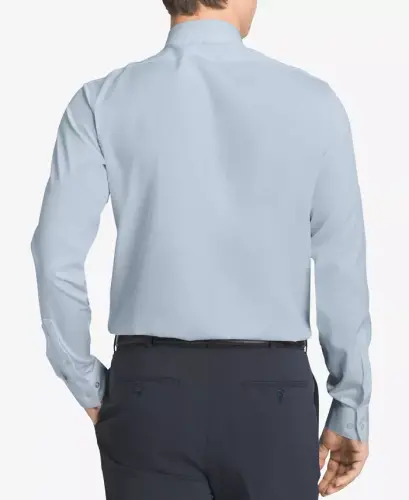 Men's Slim-Fit Non-Iron Herringbone Dress Shirt - CALVIN KLEIN (1)