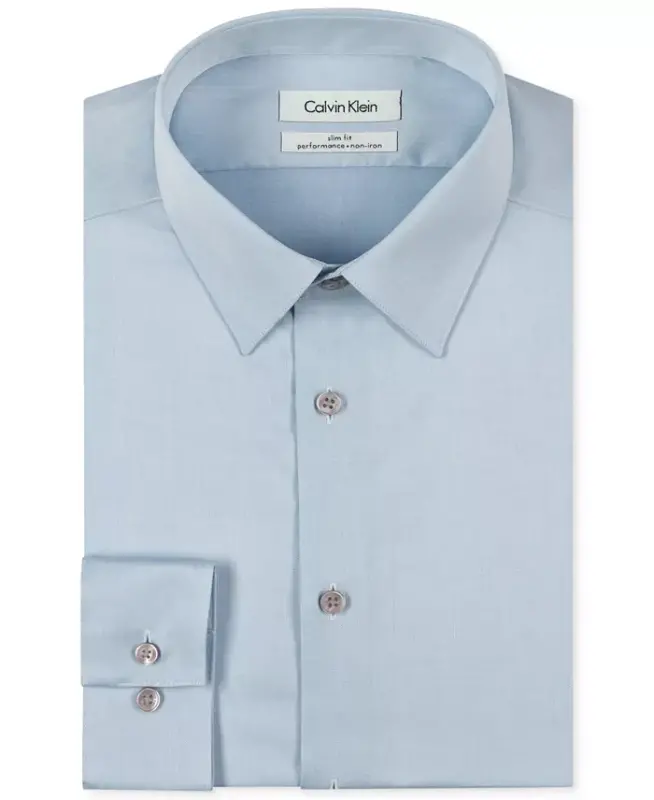 Men's Slim-Fit Non-Iron Herringbone Dress Shirt - 3