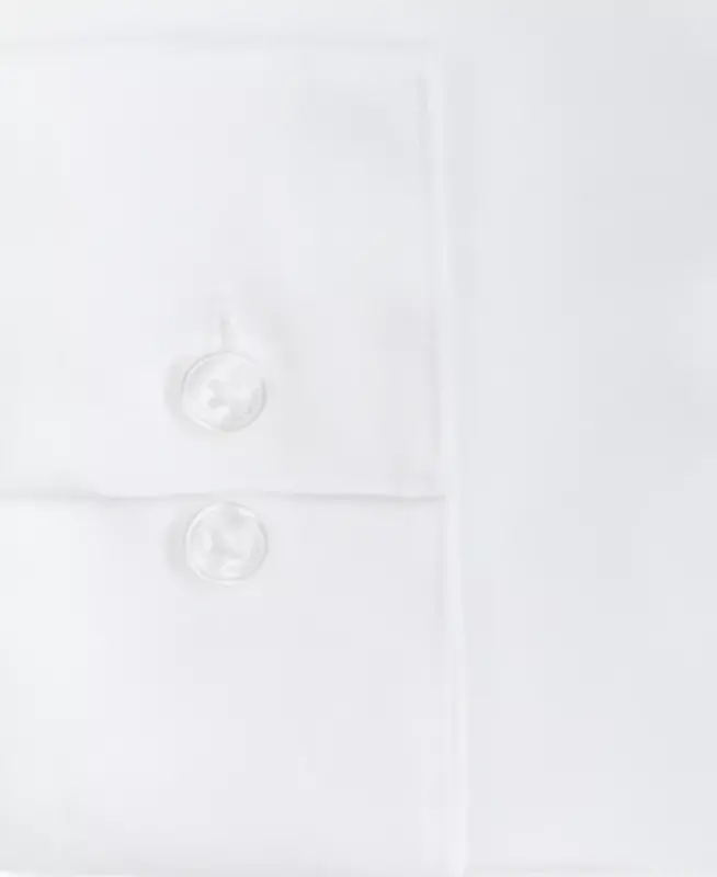 Men's Slim-Fit Non-Iron Herringbone Dress Shirt-White - CALVIN KLEIN