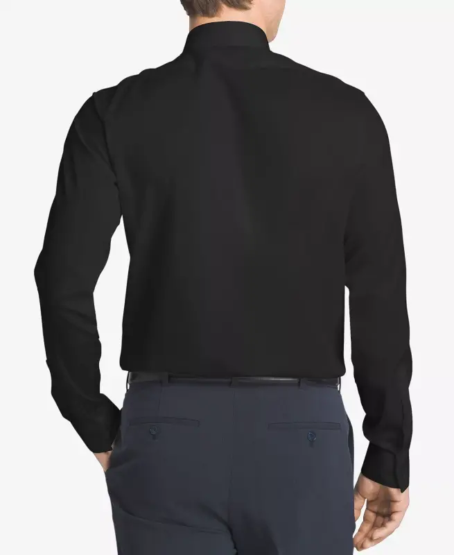 Men's Slim-Fit Non-Iron Herringbone Ko'ylak - Qora - 2