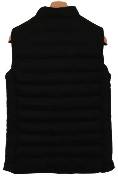 Men's Slim Fit Nubuck Suede Black Puffer Vest - 5