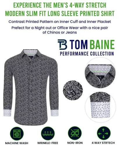 Men's Slim Fit Performance Solid Button Down Shirt 