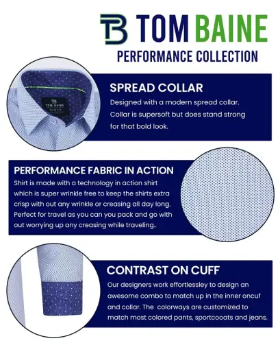Men's Slim Fit Performance Solid Button Down Shirt - 4