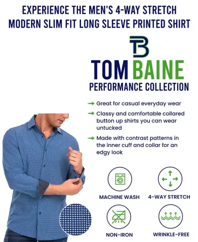 Men's Slim Fit Performance Solid Button Down Shirt - 2