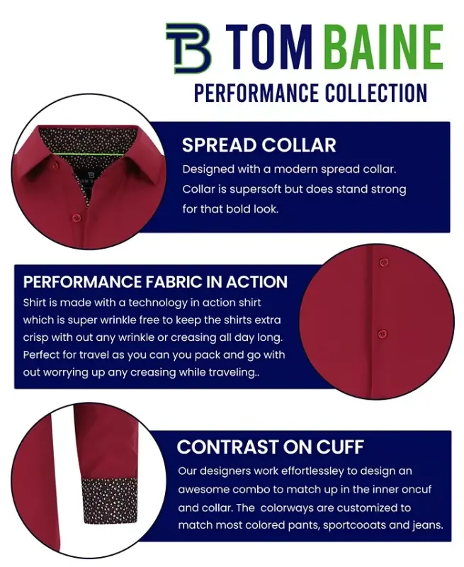 Men's Slim Fit Performance Solid Button Down Shirt - 5