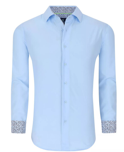 Men's Slim Fit Performance Solid Button Down Shirt Sky Blue Solid - 1