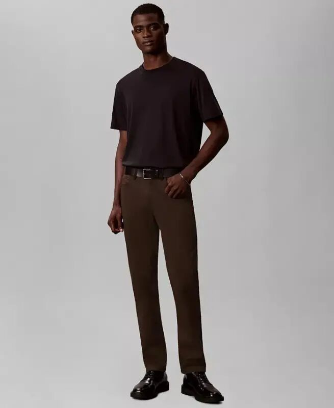 Men's Slim-Fit Performance Stretch Pants - DARK COFFEE - Calvin Klein