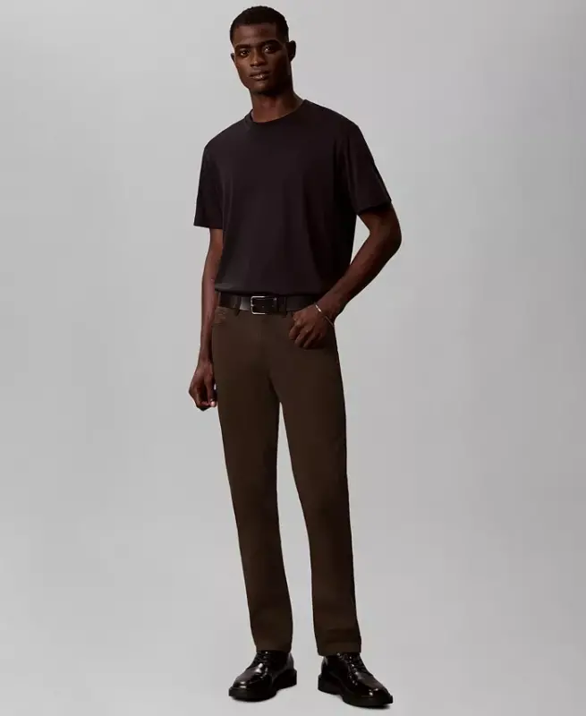 Men's Slim-Fit Performance Stretch Pants - DARK COFFEE - 1