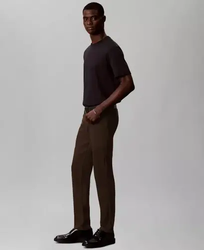 Men's Slim-Fit Performance Stretch Pants - DARK COFFEE - 3
