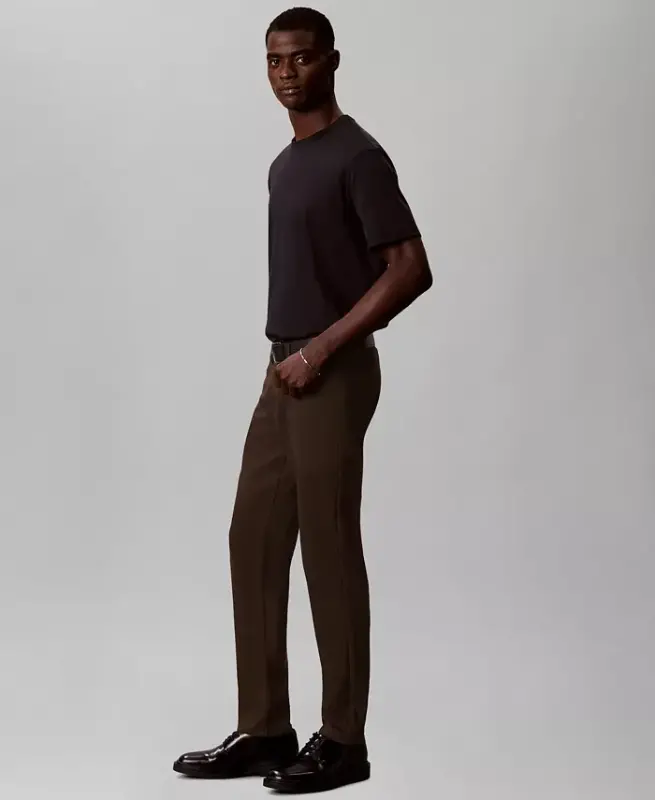 Men's Slim-Fit Performance Stretch Pants - DARK COFFEE - 3