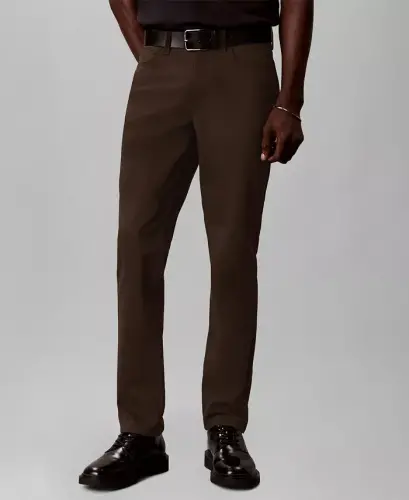 Men's Slim-Fit Performance Stretch Pants - DARK COFFEE - 5