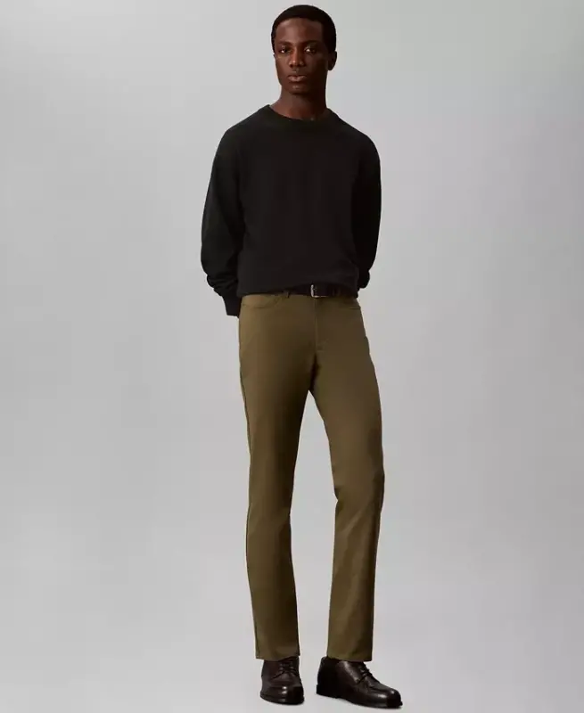 Men's Slim-Fit Performance Stretch Pants - Olive Night - 1