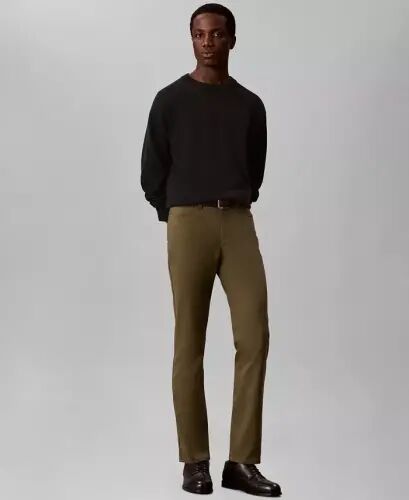 Men's Slim-Fit Performance Stretch Pants - OLIVE NIGHT - 1