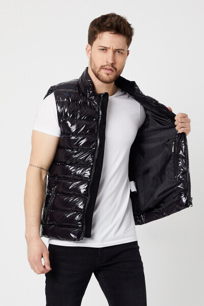 Men's Slim Fit Shiny Puffer Vest - OLIGGOPOL (1)
