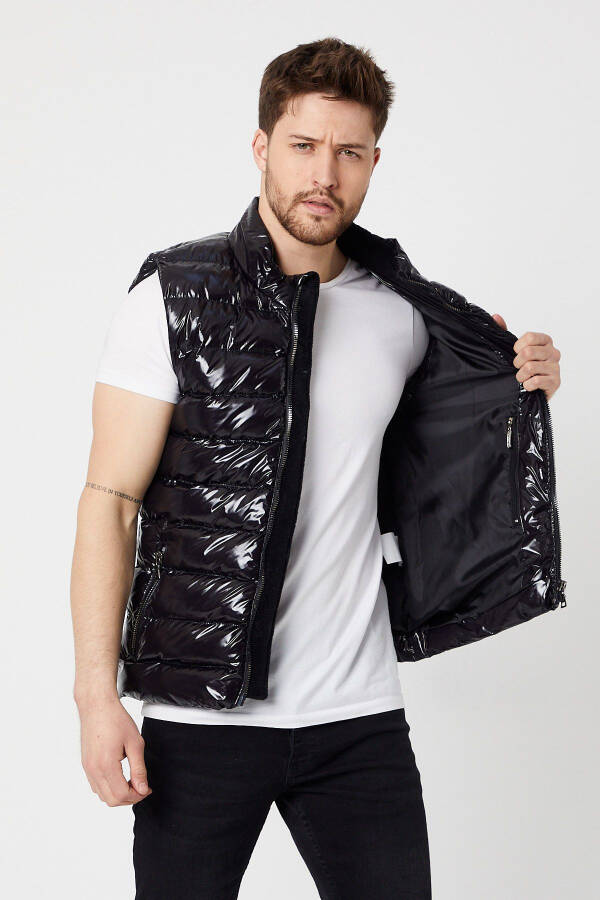 Men's Slim Fit Shiny Puffer Vest - 2