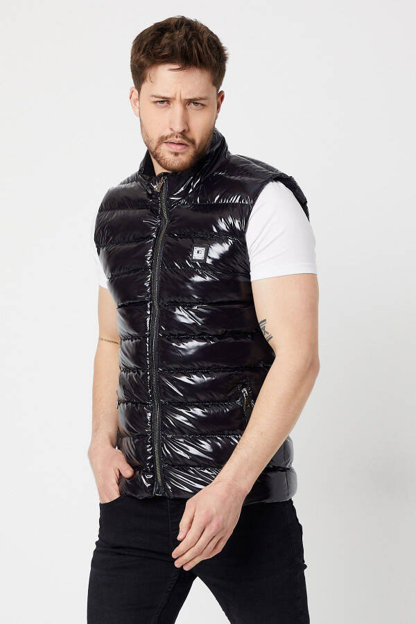 Men's Slim Fit Shiny Puffer Vest - 3