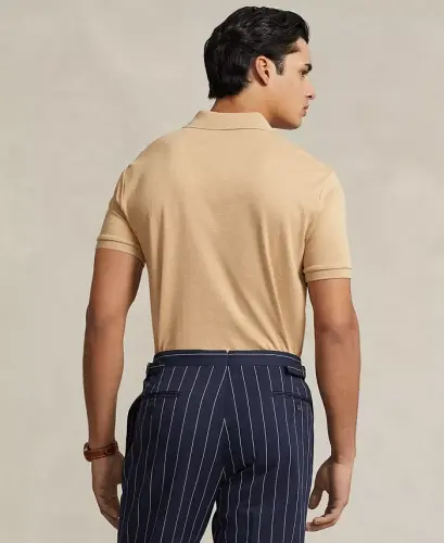 Men’s Slim-Fit Soft Cotton Polo Shirt - Classic Camel Heather - POLO RALPH LAUREN (1)
