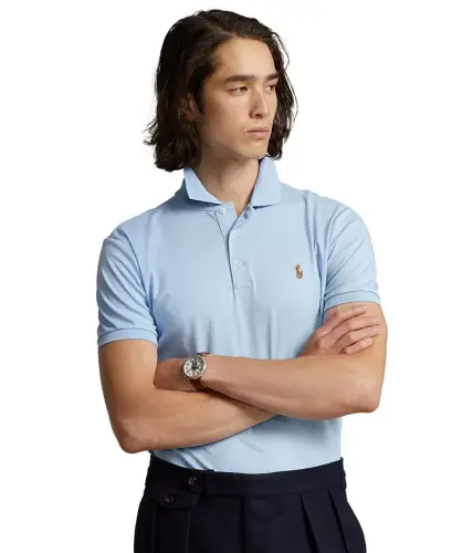 Men’s Slim-Fit Soft Cotton Polo Shirt - Cream Heather - POLO RALPH LAUREN (1)