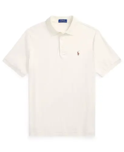 Men’s Slim-Fit Soft Cotton Polo Shirt - Pale Cream - 5