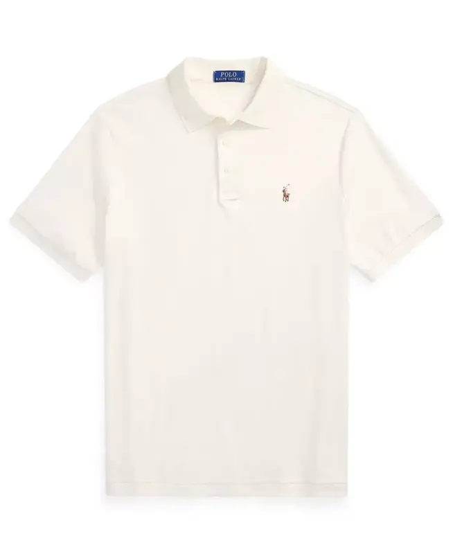 Men’s Slim-Fit Soft Cotton Polo Shirt - Pale Cream - 5
