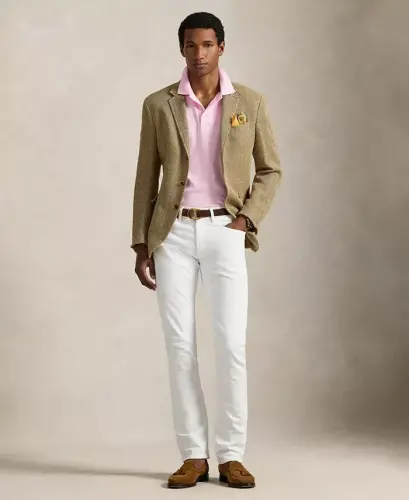 Men’s Slim-Fit Soft Cotton Polo Shirt - Pink - 2