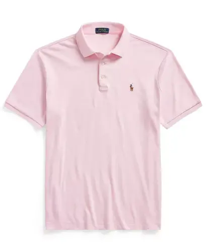 Men’s Slim-Fit Soft Cotton Polo Shirt - Pink - 5