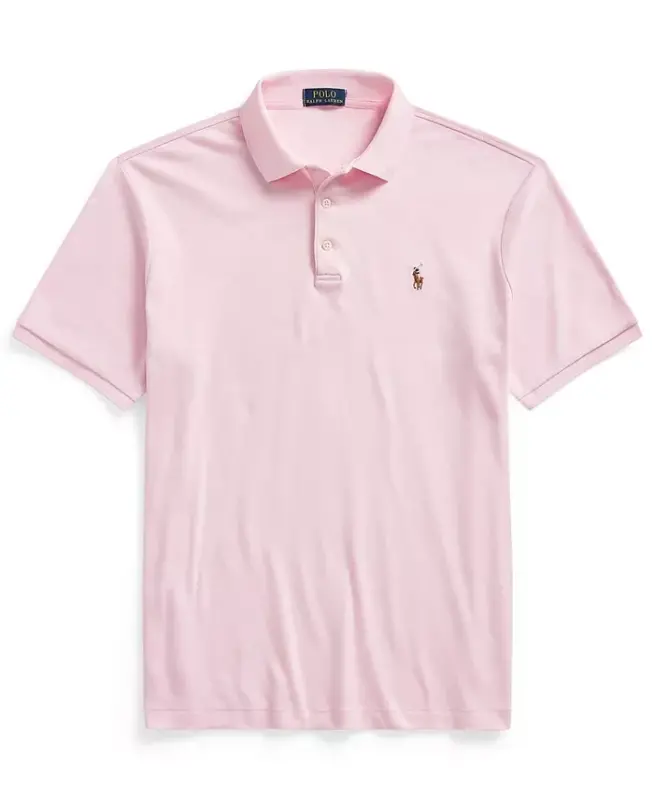 Men’s Slim-Fit Soft Cotton Polo Shirt - Pink - 5