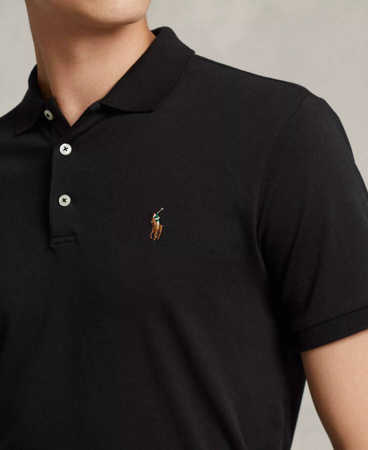 Men’s Slim-Fit Soft Cotton Polo Shirt Polo Black - 3