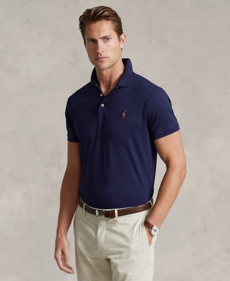 Men’s Slim-Fit Soft Cotton Polo Shirt Refined Navy - 1