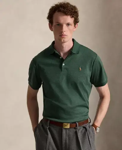 Men’s Slim-Fit Soft Cotton Polo Shirt - Scotch Pine Heather 