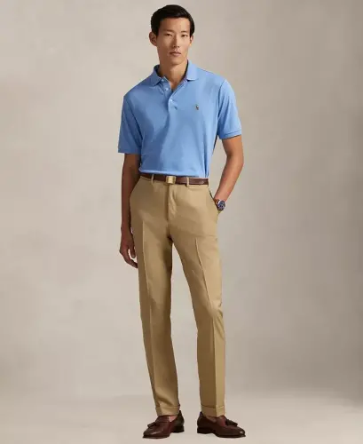 Men’s Slim-Fit Soft Cotton Polo Shirt - Sky Blue - POLO RALPH LAUREN (1)