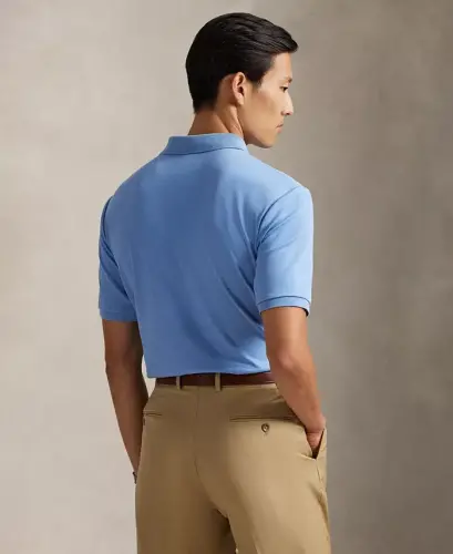 Men’s Slim-Fit Soft Cotton Polo Shirt - Sky Blue - 4