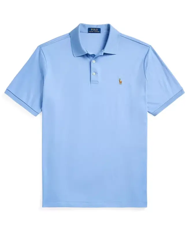 Men’s Slim-Fit Soft Cotton Polo Shirt - Sky Blue - 5