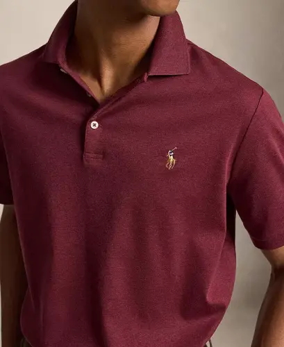 Men’s Slim-Fit Soft Cotton Polo Shirt - Spring Wine Heather - POLO RALPH LAUREN (1)