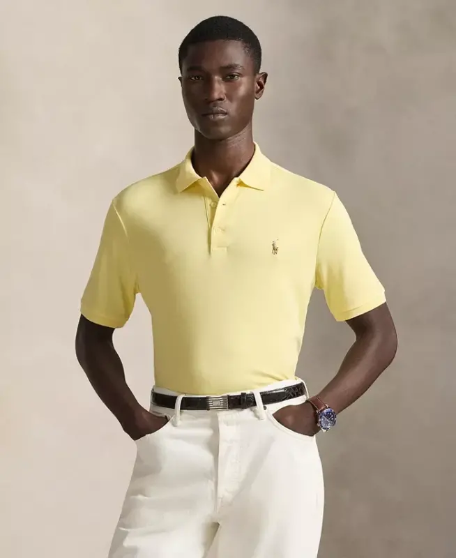 Men’s Slim-Fit Soft Cotton Polo Shirt - Wicket Yellow - POLO RALPH LAUREN
