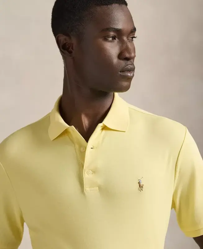 Men’s Slim-Fit Soft Cotton Polo Shirt - Wicket Yellow - 3